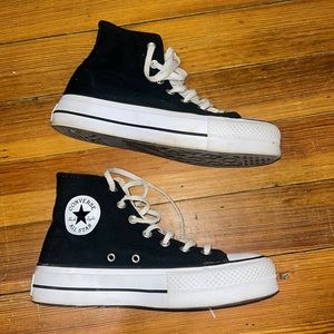 Black, platform, converse, size 7.5
